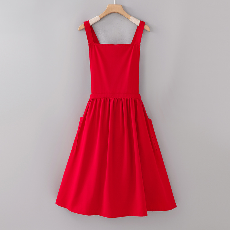 RedLZ655Puro cotone con cinturino incrociato stile principessa