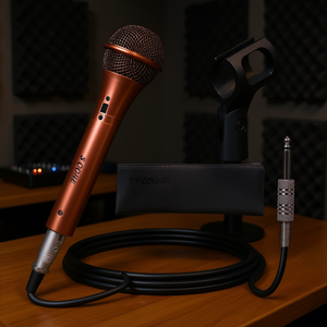 Micrófono Dinámico de 5 Núcleos XLR con Acabado de Cobre, Micrófono de Mano para Grabación de Audio, Micrófono Profesional para Cantar - Product Image 2
