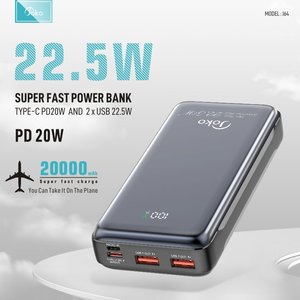 <span class=keywords><strong>JOKO</strong></span> 20000mAh 22.5W แบตสำรองแบบชาร์จเร็ว PD 20W Type-C เครื่องชาร์จพกพาพร้อมพอร์ต USB 2 ช่องสำหรับโทรศัพท์มือถือ - Product Image 1