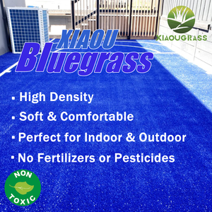 El césped artificial coloreado más barato de 20mm, alfombra de hierba azul con agujeros de drenaje, césped sintético azul - Product Image 4