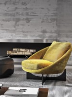 Fauteuil individuel relaxant Weimusen Hop de style italien pour salon et hôtel, avec structure métallique et revêtement en tissu, personnalisable, moderne, simple et très élastique