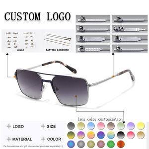 Gafas de Sol de Piloto Unisex, Montura Metálica Rectangular, Lentes Polarizadas Marrones, 100% Protección UV, Uso en Exteriores, Adultos - Product Image 2