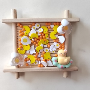 1 sac/lot de décorations en résine et argile polymère en forme de canards et d'œufs de Pâques pour la fabrication de slime, la décoration de téléphones et les nail arts DIY - Product Image 1