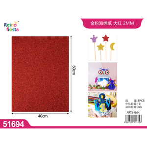 Foglio di schiuma glitterata di 2mm di spessore 40x60cm per progetti artigianali e fai da te senza fornitura di adesivo - Product Image 1