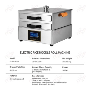 ITOP Cuiseur vapeur électrique en acier inoxydable pour rouleaux <span class=keywords><strong>de</strong></span> nouilles <span class=keywords><strong>de</strong></span> riz, avec minuterie intelligente et contrôle <span class=keywords><strong>de</strong></span> température, machine à faire des nouilles <span class=keywords><strong>de</strong></span> riz, produit phare - Product Image 6