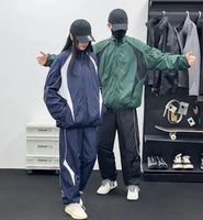 Combinaison de sport personnalisée, vêtements de sport pour hommes, veste en nylon et polyester avec fermeture éclair, combinaison de sport coupe-vent, logo OEM et ODM personnalisé