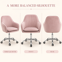 Chaise de bureau en velours à capitonnage vertical, pivotante et rembourrée, pour la maison, le bureau et la salle d'étude - Vente en gros usine