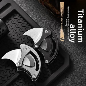 Couteau utilitaire miniature multifonctionnel 14C28N pour la défense personnelle en extérieur, petit format, lame en acier inoxydable de haute qualité pour le bricolage - Product Image 1
