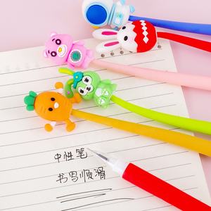 Pena Gel silikon bengkok hewan kucing Kawaii kartun lucu anak-anak sekolah kreatif - Product Image 4