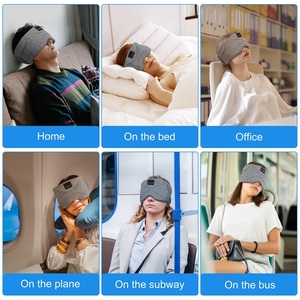 Idéal pour les voyages et le sommeil, masque pour les yeux avec écouteurs Bluetooth sans fil pour appels nocturnes en couple, masque pour les yeux 3D lavable avec casque intégré - Product Image 5