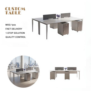 Muebles de Oficina Modernos y Elegantes de Espacio Abierto con Combinación Libre, con Gabinete Lateral, Estación de Trabajo para Personal, Escritorio para Computadora Portátil, Escritorio de Madera para Computadora - Product Image 1
