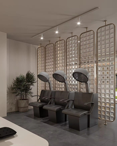 Design d'ameublement intérieur moderne pour salon de beauté |   Mobilier de salon haut de gamme sur mesure |   Supports de coiffure en bois - Product Image 3