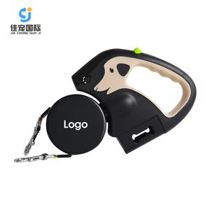 Großhandel Double Head Dog Traction Rope Led Light Automatisch einziehbare Haustier Multifunktion ale Hunde leine mit Light Poop Dispenser - Product Image 1