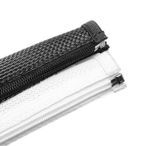 Gaine de câble tressé à glissière en PET jetable noir Joint ABS Emballage en <span class=keywords><strong>spirale</strong></span> Gaine extensible avec matériau en polyester - Product Image 2