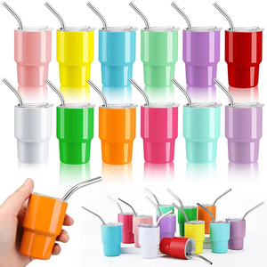 Mini-gobelet isotherme en acier inoxydable de 2 oz et 3 oz avec couvercle à paille, tasse à shot portable pour fêtes, voyages et cadeaux - Product Image 6