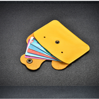 Dompet Mini Warna-warni Tahan Lama Bentuk Beruang, Dompet Koin Kulit Asli, Tempat Penyimpan Uang Receh untuk Hadiah
