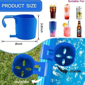 Poolside Cup Holder Blue Plastic Hook Type Beverage Storage For Swimming Pool Use - Product Image 4