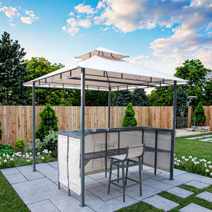 Leisure 240X240X260cm Metal <b>Garden</b> Gazebo With <b>Table</b> Bar Chair Canopy & Pergola Outdoor Furniture - Product Image 1