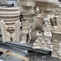 Colonne de Façade Architecturale en Pierre Coulée de Haute Qualité, Style Européen, pour Projets de Rénovation Extérieure et de Construction Paysagère