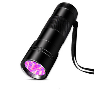 ไฟฉายยูวี 12Led แบล็คไลท์สำหรับตรวจจับธนบัตรปลอมด้วยพลังงานแบตเตอรี่แห้ง สีเงินและสีดำ - Product Image 5