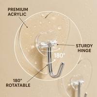 Crochets muraux adhésifs en acier inoxydable en forme de cœur, rotatifs à 180°, robustes, sans perçage, étanches, pour cuisine et salon