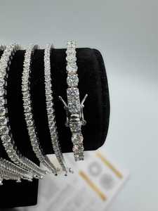 <span class=keywords><strong>Bracciale</strong></span> Tennis SMOB VVS1 in Moissanite 2-4MM, <span class=keywords><strong>Argento</strong></span> <span class=keywords><strong>925</strong></span> Unisex, Testato come Diamante, Design Moderno Classico - Product Image 4