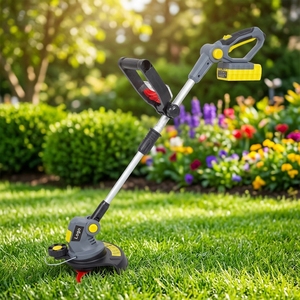Tondeuse à gazon professionnelle portative pour bricolage, désherbeur domestique rechargeable, coupe-herbe portable alimenté par batterie au lithium 1200W 24V - Product Image 1