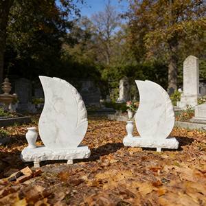 Monuments funéraires en granit blanc, pierres tombales polies, qualité export, marbre européen moderne pour cimetière - Product Image 6