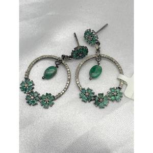New hot Top selling Luxury <b>Earring</b> Set 925 Sterling Silver, <b>Emerald</b> Gift PartyWedding Anniversary Engagement ReligiousCeremonies - Product Image 6