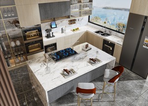 Completo di mobili per la casa su misura nero laccato alto lucido armadio da cucina completo moderno armadio da cucina