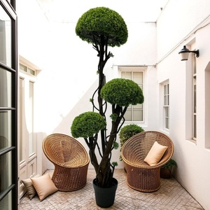 Árbol Topiario Cuadrado de Plástico Artificial <span class=keywords><strong>Resistente</strong></span> a los Rayos UV, Bonsái <span class=keywords><strong>Interior</strong></span> y Exterior, Arbusto Artificial, Planta de Bola de Boj Artificial Preservada - Product Image 2
