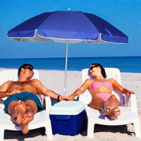 Parasol de plage promotionnel bleu personnalisé pour extérieur, parasol de patio, parasol de soleil, accessoire de plage
