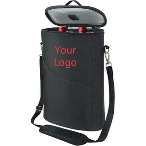 Sac isotherme à vin personnalisable pour 2 bouteilles, sac de pique-nique portable, étanche, avec bandoulière réglable - Product Image 3