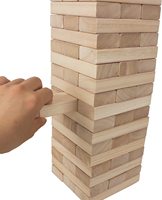 Grand ensemble de blocs de bois à empiler pour adultes et adolescents, 18 pouces de haut, jeu d'empilage de 60 pièces, jouet éducatif unisexe