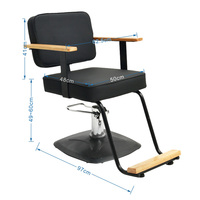 Fauteuil de Barbier Moderne et Élégant Noir BEIMENG en Acier Inoxydable – Mobilier de Salon en Gros – Chaise de Barbier Confortable pour Salon de Coiffure
