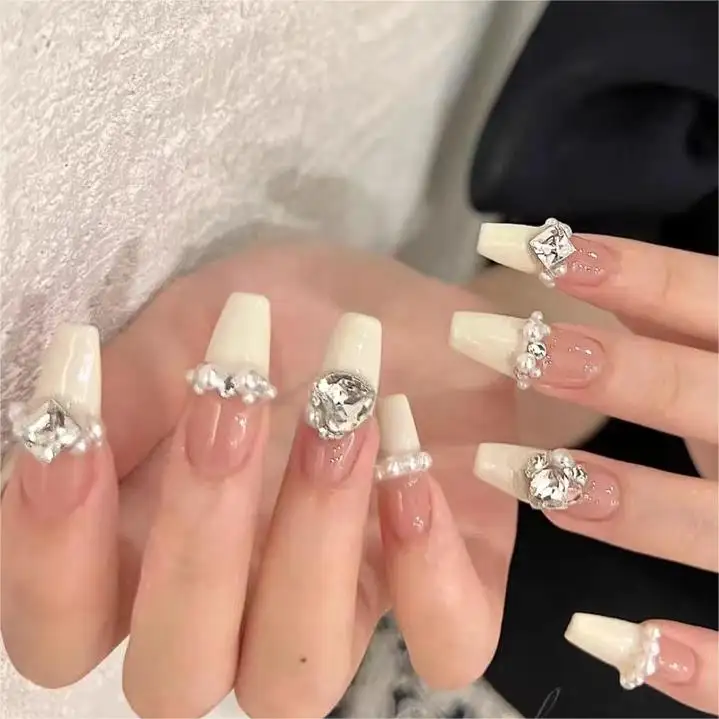 Popular false nails Wholesales Coffin Acrylic Nails Artificial Fingernails medium Long Ballerina False Press On Nail Tips