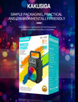 Enceinte sans fil portable de 3 pouces avec lumière LED colorée, radio FM, lecture de carte TF et USB, son stéréo puissant pour les fêtes à domicile, en extérieur