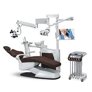 全新设计电动奢华时尚牙科椅单元带显微镜的完整牙科椅包
