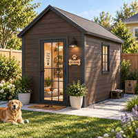 Cabane préfabriquée pour animaux de compagnie pour chiens et chats, espace de jeu et de repos privé avec intérieur facile à nettoyer, ventilation et design sécurisé