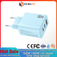 Adaptateur de voyage standard européen 50W, 3 ports USB A, type C, multi-ports, QC3.0, charge rapide, chargeurs de téléphone