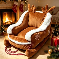Lit pour chien en forme de traîneau de Noël, canapé d'hiver pour animaux de compagnie et lit pour chat, petit lit pour chien, respirant, chaud, en polyester, pour usage intérieur