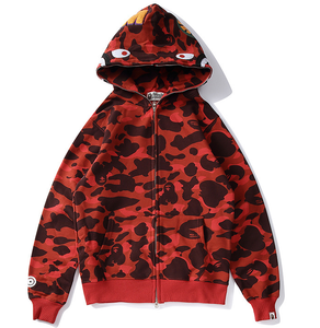 <span class=keywords><strong>Sudadera</strong></span> con capucha y cremallera completa de camuflaje <span class=keywords><strong>Shark</strong></span> 2026, 100% algodón, unisex, para hombre y mujer, estilo urbano, alta calidad, Bapees - Product Image 3