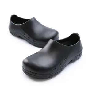 Comprehensive Protection Sturdy Anti-Collision Anti Slip Oil Proof Steel Toe Kitchen Chef Safety Clogs Shoes