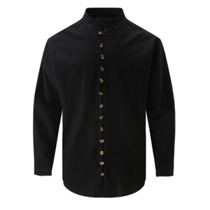 Chemises à manches courtes pour hommes BMH 06, col montant, personnalisables, impression de logo ODM, chemises décontractées pour les vacances, été - Product Image 1