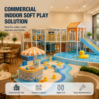 Équipement de terrain de jeu intérieur pour enfants : Piste de jeu, piscine à balles, toboggan bas, sièges rembourrés, pont pour petit centre de jeux