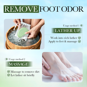 Savon pour les pieds au charbon de bambou et au thé vert, savon pour les pieds nettoyant en profondeur et éliminant les odeurs - Product Image 5