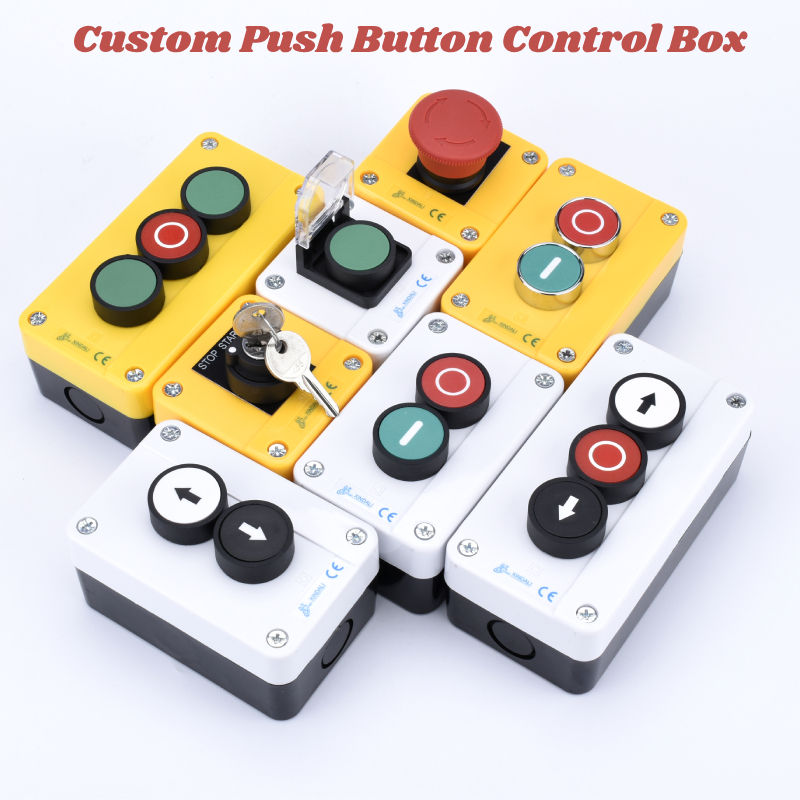 Waterproof E-stop Switch 1NC Push Button Switch Box Emergency Stop Push Button Mushroom Switch Control Station