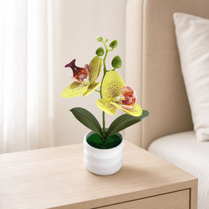Orquídea Phalaenopsis Artificial en Maceta de 24 cm, Decoración para el Hogar, Adorno Interior - Product Image 3