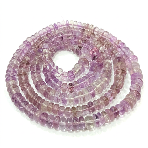 Perles d'améthyste rose naturelle, taille allemande, lisses et polies, de 6 à 9 mm, perles graduées - Product Image 1