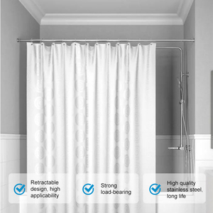 Tringle <span class=keywords><strong>de</strong></span> <span class=keywords><strong>rideau</strong></span> <span class=keywords><strong>de</strong></span> <span class=keywords><strong>douche</strong></span> <span class=keywords><strong>incurvée</strong></span> en acier inoxydable, réglable et <span class=keywords><strong>de</strong></span> haute qualité - Product Image 2